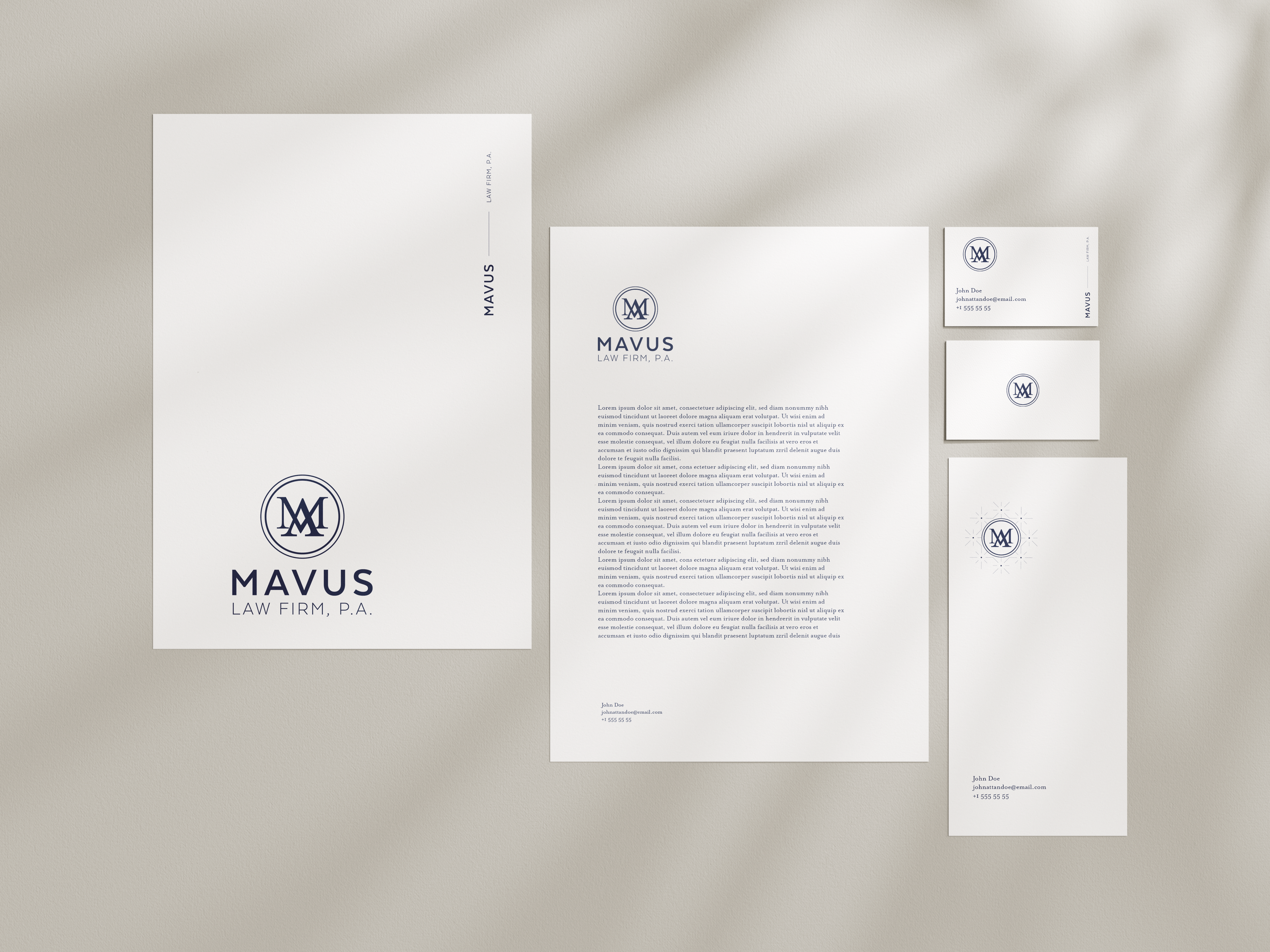 Mavus stationery mockup
